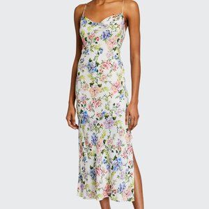 Alice + Olivia Harmony Drapey Slip Floral Maxi Dress w/ Slit (Size 2)